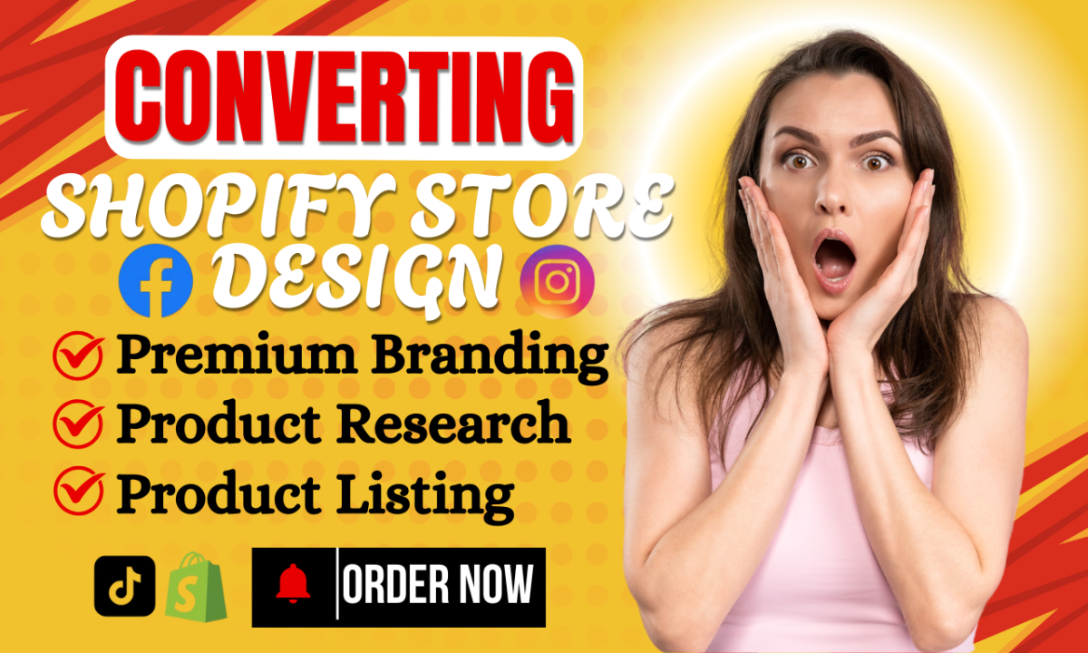 I will design, shopify store, ecommerce dropshipping, shopify website