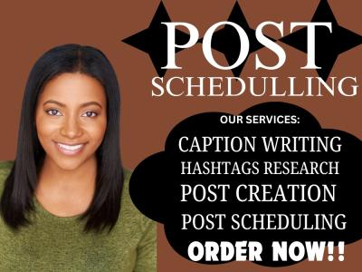 I will be your social media post manager and schedule posts via social bee, hootsuiteI will be your social media post manager and schedule posts via social bee, hootsuite