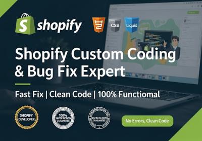 I will be your shopify expert, shopify theme developer, and a custom coding bug fixer