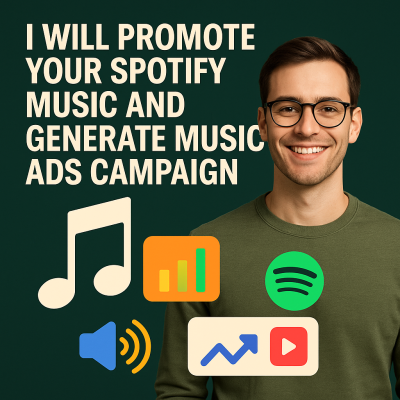 I will promote your spotify music with targeted playlist pitching and music ads
