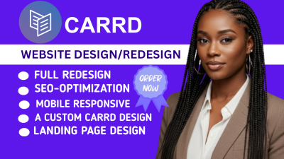 I will build a minimalistic professional carrd website design and carrd landing page