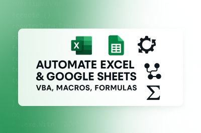 I will do excel custom template data cleaning data entry vba macros formula automation