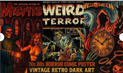 do 70s 80s vintage horror comic poster halloween dark art horror movie poster