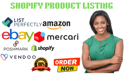 I will shopify amazon ebay etsy product listing product lister perfectly vendoo amazon