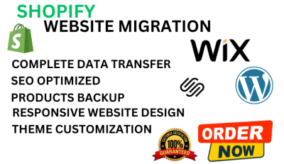 I will migrate wix to shopify woocommerce to shopify wordpress to shopify migration