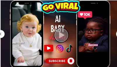 create viral ai baby talking podcast ai baby video podcast, ur look like baby