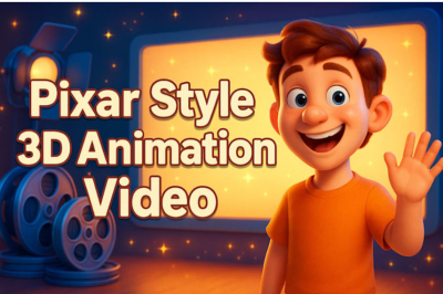 create 3d disney pixar style ai animation video animate cartoon pixar art disney