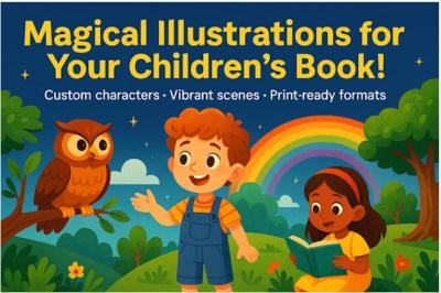 I will illustrate unique children book characters and story scenes