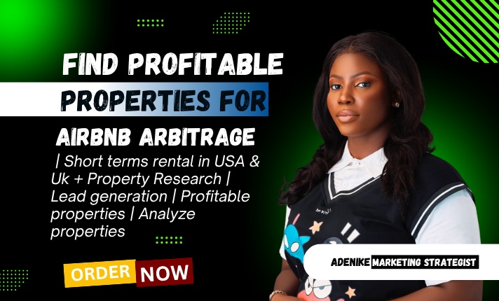 I will find a profitable airbnb arbitrage properties with high ROI lead