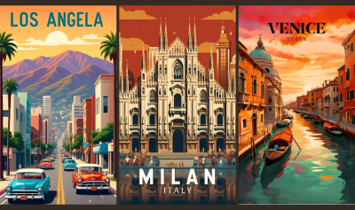 I will design travel poster vintage art decor retro flyer wall art minimalist poster