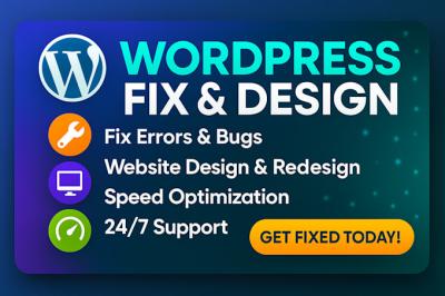 I will urgently fix wordpress errors troubleshoot landing page design customize website