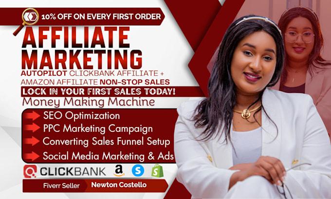 I will promote clickbank affiliate link promotion amazon affiliate marketing ppc sales funnel