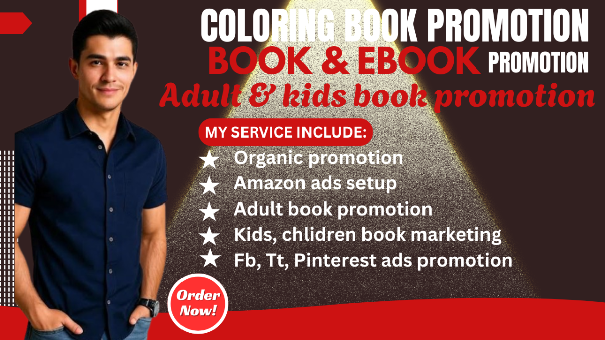 I will promote your adult, kids, children coloring book ebook marketing