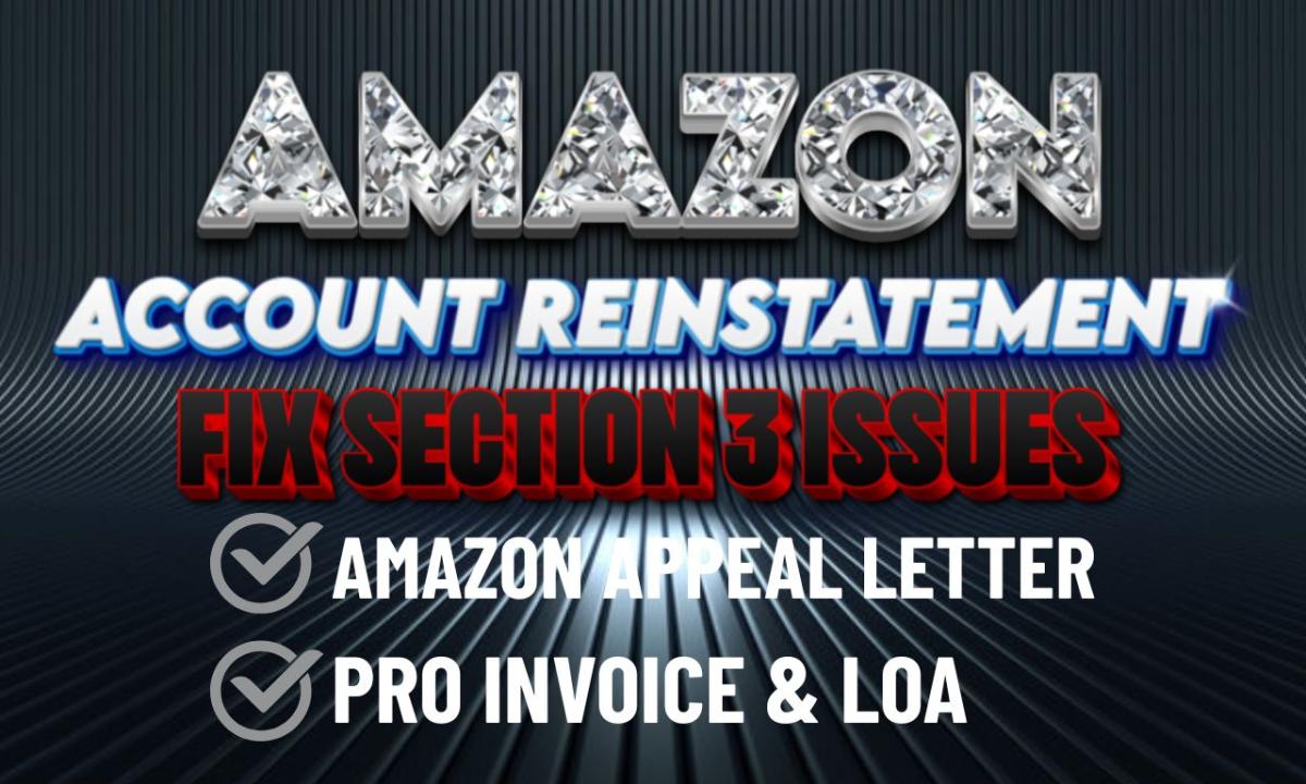 I will reactivate amazon section 3 violation, amazon reinstatement amazon appeal letter