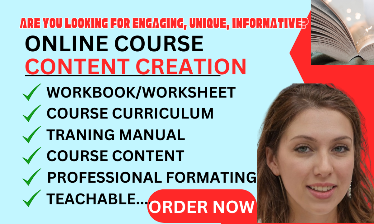 I will create online course content lesson plan traning manual PPT