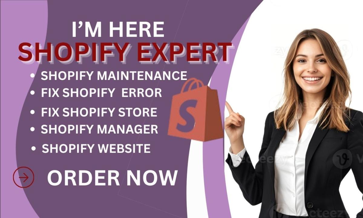 I will create or fix Shopify website, redesign revamp Shopify store, maintenance