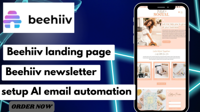 I will design beehiiv newsletter, beehive landing page, and setup AI email automation