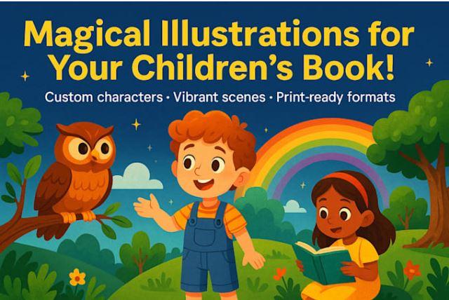 I Will Illustrate Unique Children Book Characters and Story Scenes