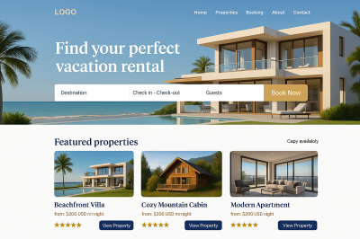I Will Build Your Vacation Rental Website with Lodgify, Hostaway, Smoobu, or VRBO Integration