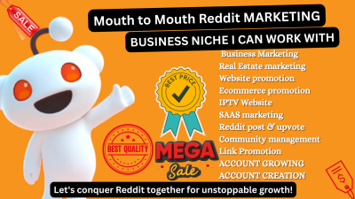 I will do Reddit post upvote for app IPTV crypto ecommerce business website marketing