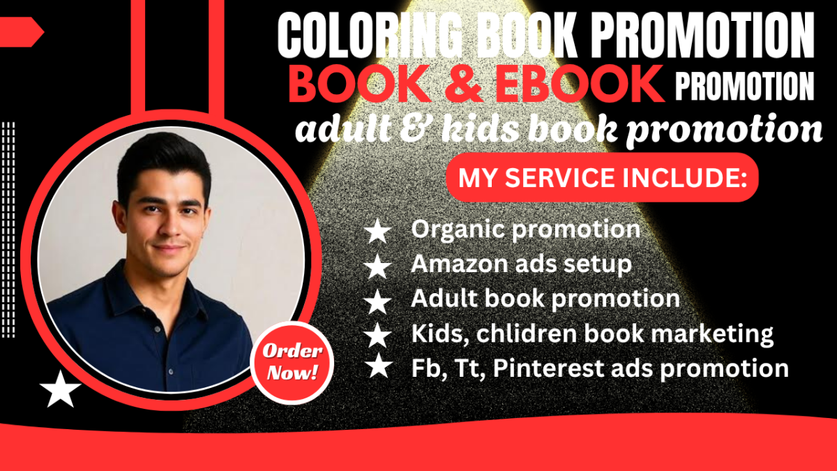 I will promote your adult, kids, children coloring book ebook marketing