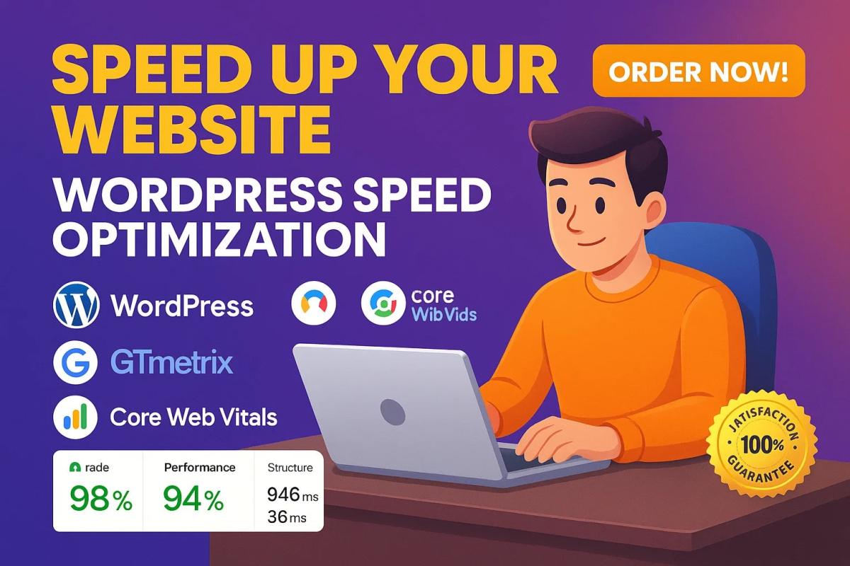 I will optimize website speed, core web vitals, improve Google PageSpeed score for SEO