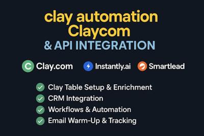 I will setup Clay Automation, Clay Com Leads, DMARC, Yotpo SMS, Zoho CRM Setup