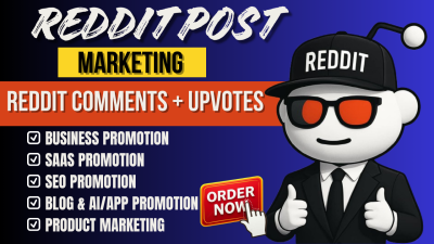 I will make Reddit post upvote, comment for business website traffic app SaaS promotion