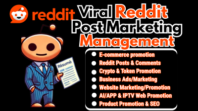 I will do Reddit post upvote for business website, crypto IPTV promotion, product SEO