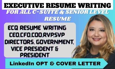 I will write a professional executive resume CEO, SVP and ATS optimized resume