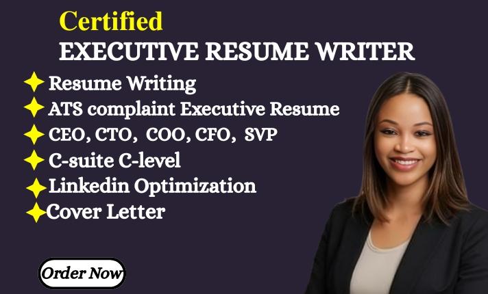I will do professional executive resume, CV design, cover letter, LinkedIn optimization