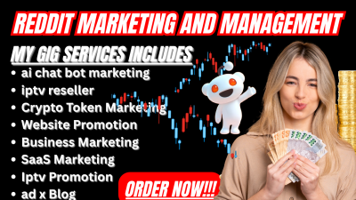 I will do Reddit post upvote to boost business website IPTV AI app crypto token