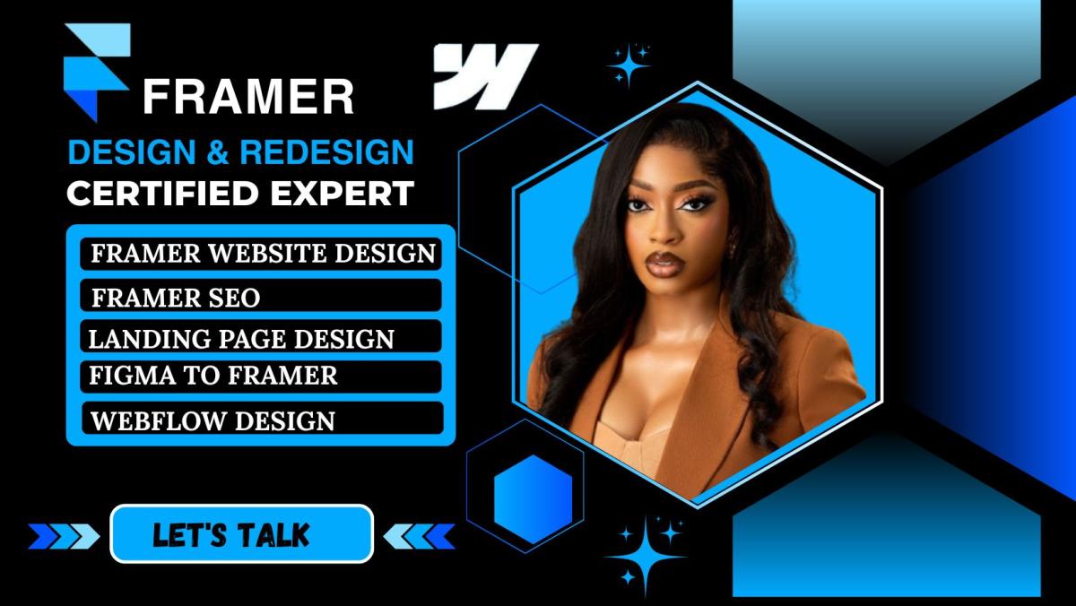 I will build Framer Website, Framer Landing Page, Framer Redesign & Webflow Website Design