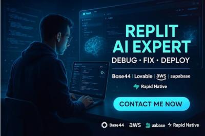 I will debug, fix, and enhance Replit apps with lovable Base44, rapid native AWS expertise, and emergent sh skills