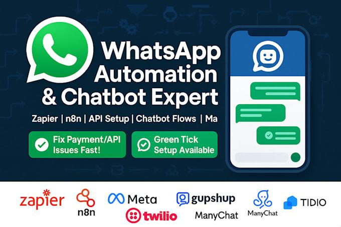 I will build WhatsApp automation chatbot flow WhatsApp API n8n 360 dialog meta tidiov