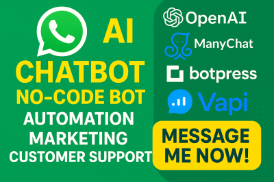 I will automate WhatsApp workflows with Chatbot API, n8n, Zapier, Bland AI, ManyChat