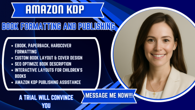 I will do Amazon KDP formatting, ebook design, children book formatting, and publishing