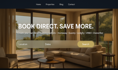 Setup Direct Booking Website with OwnerRez, Guesty, Hostaway, Lodgify, VRBO, Airbnb