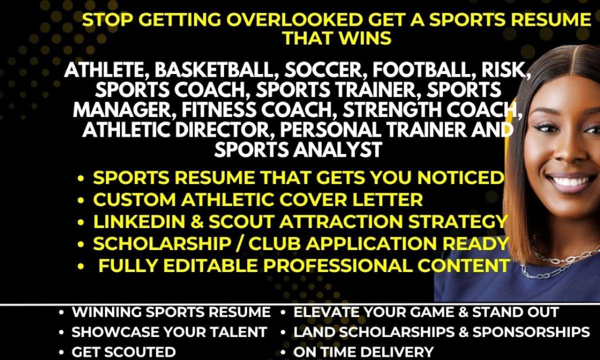 I will write an athlete, basketball, soccer, football, fitness, risk and sports resume