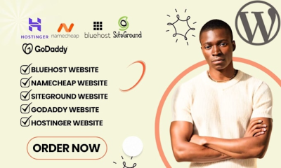 I will design WordPress website on Bluehost, SiteGround, GoDaddy, Hostinger, Namecheap