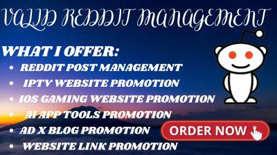 I will promote your IPTV website, online store, webcomic, ad x blog via Reddit marketing