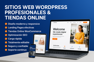 I will diseñar página de destino WordPress para tienda online o sitio web WooCommerce