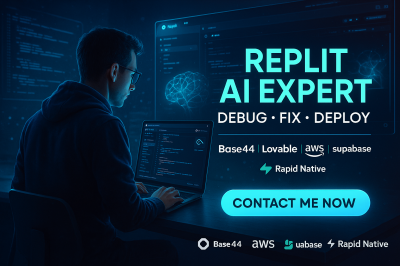 I will debug fix replit apps lovable base44 rapid native AWS emergent sh expertise