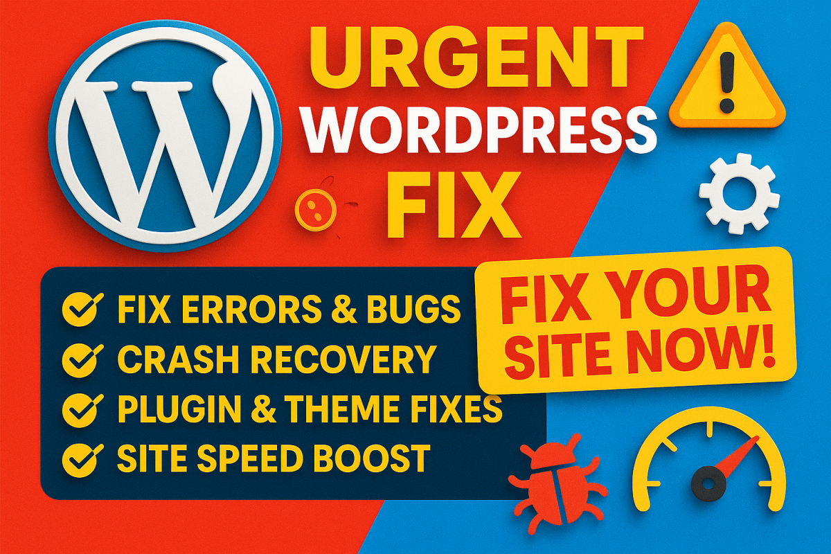 I will urgently fix WordPress problem, WordPress repair, connect domain, fix email issues