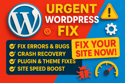 I will urgently fix WordPress problem, WordPress repair, connect domain, fix email issues