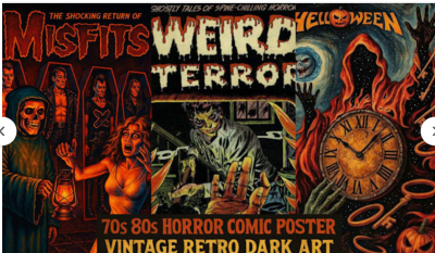 Do 70s 80s Vintage Horror Comic Poster Halloween Dark Art Horror Movie Poster