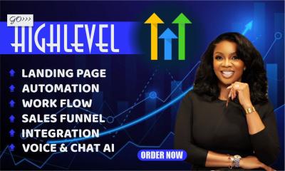 I will build your GoHighLevel automation CRM sales funnel landing page GHL website