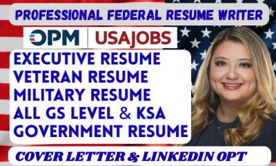 I will write professional 2 page federal resume USAJOBS and ATS government resume