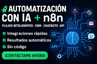 I will hacer automatización con n8n flujos de trabajo en n8n chatbot de WhatsApp con n8n