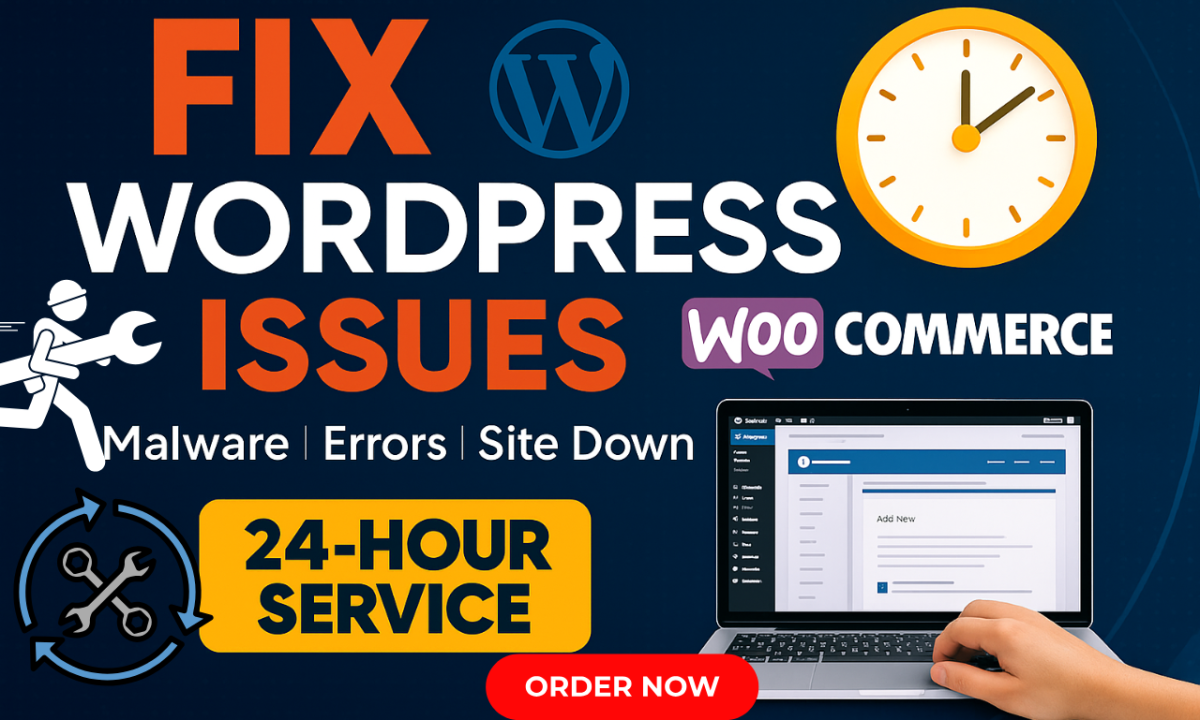 Fix, Solve, WordPress Errors, Bugs, Site Down Issues, Clean Malware Urgently & Fast